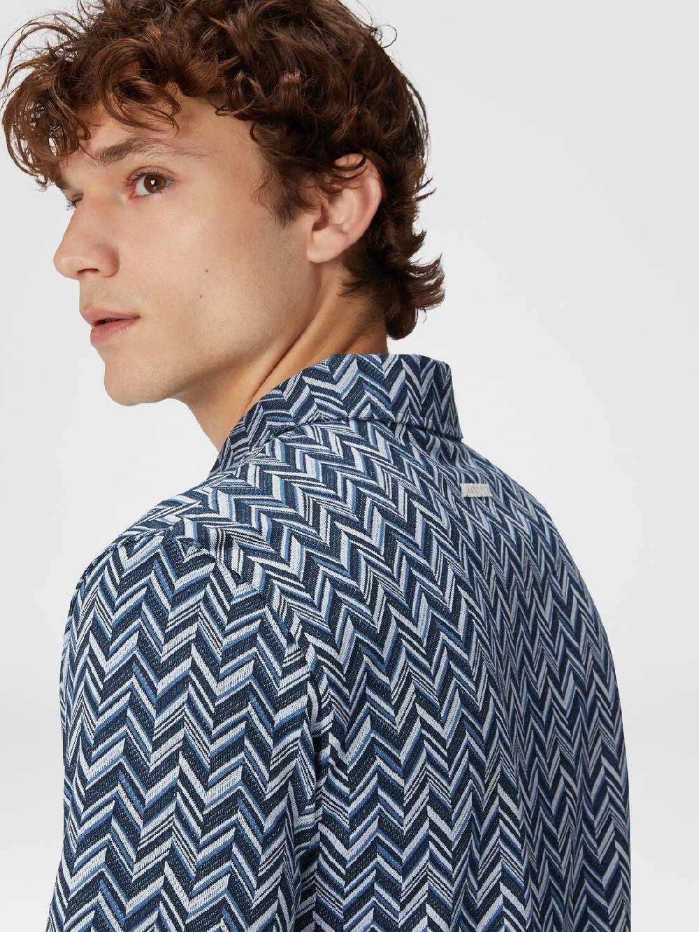 Missoni Polo in jersey di cotone jacquard zig zag Offerta