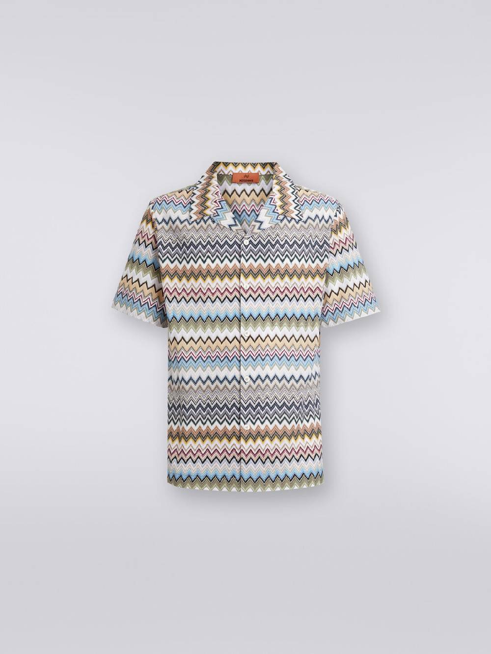Missoni Camicia a maniche corte modello bowling in cotone zig zag Economico