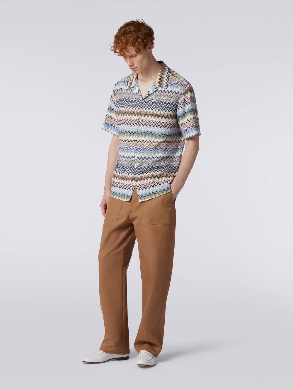 Missoni Camicia a maniche corte modello bowling in cotone zig zag Economico