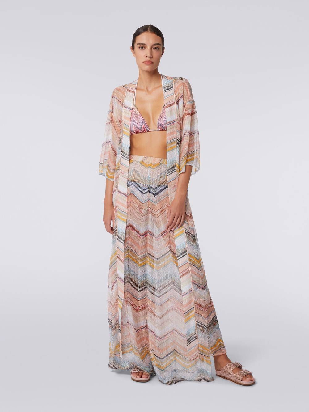 Missoni Copricostume lungo a vestaglia chevron con lurex Offerte