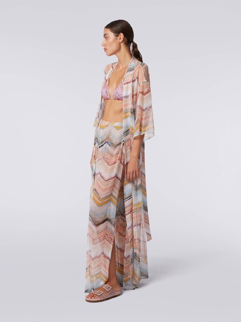 Missoni Copricostume lungo a vestaglia chevron con lurex Offerte