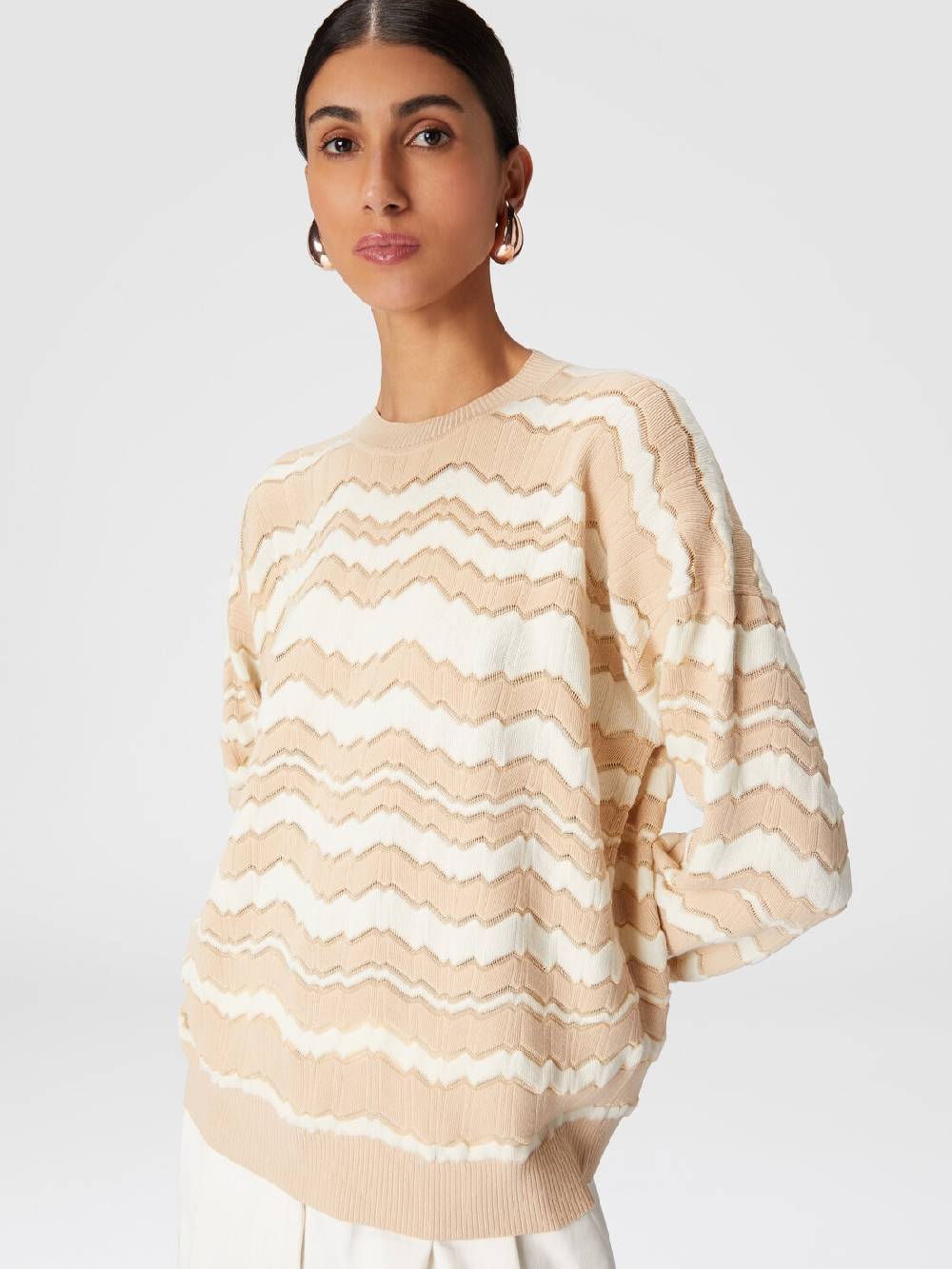 Missoni Pullover girocollo con zig zag tono su tono Hotsell