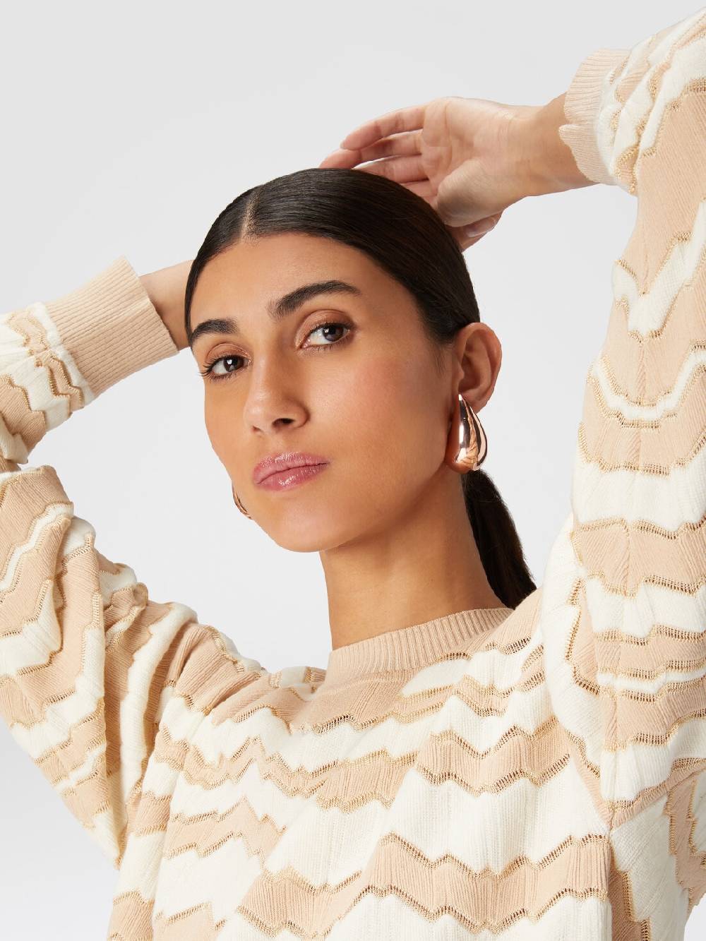 Missoni Pullover girocollo con zig zag tono su tono Hotsell