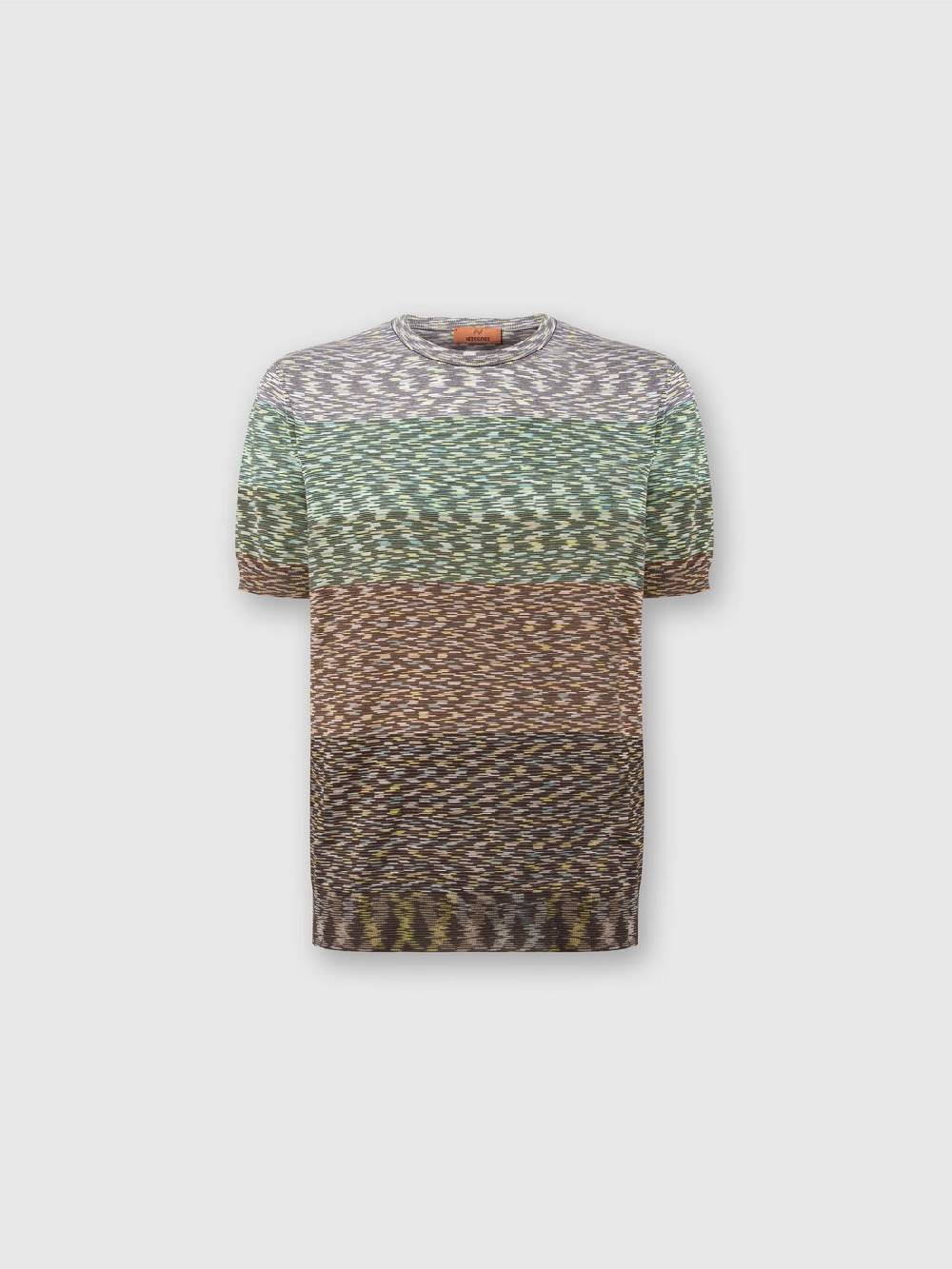 Missoni T-shirt girocollo in cotone fiammato dégradé Vendita Calda