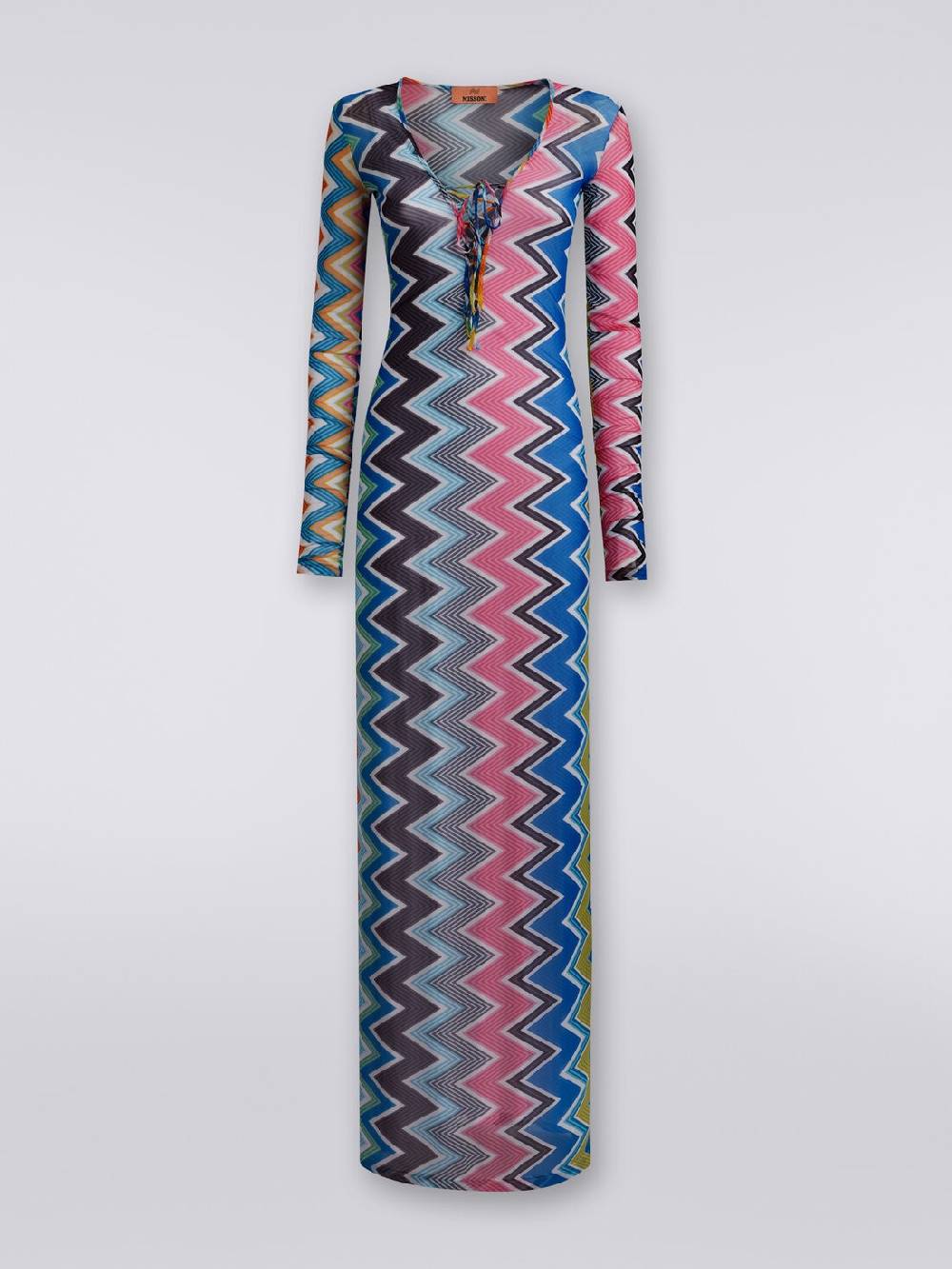 Missoni Abito copricostume lungo in tulle stampa zig zag Spedizione gratuita