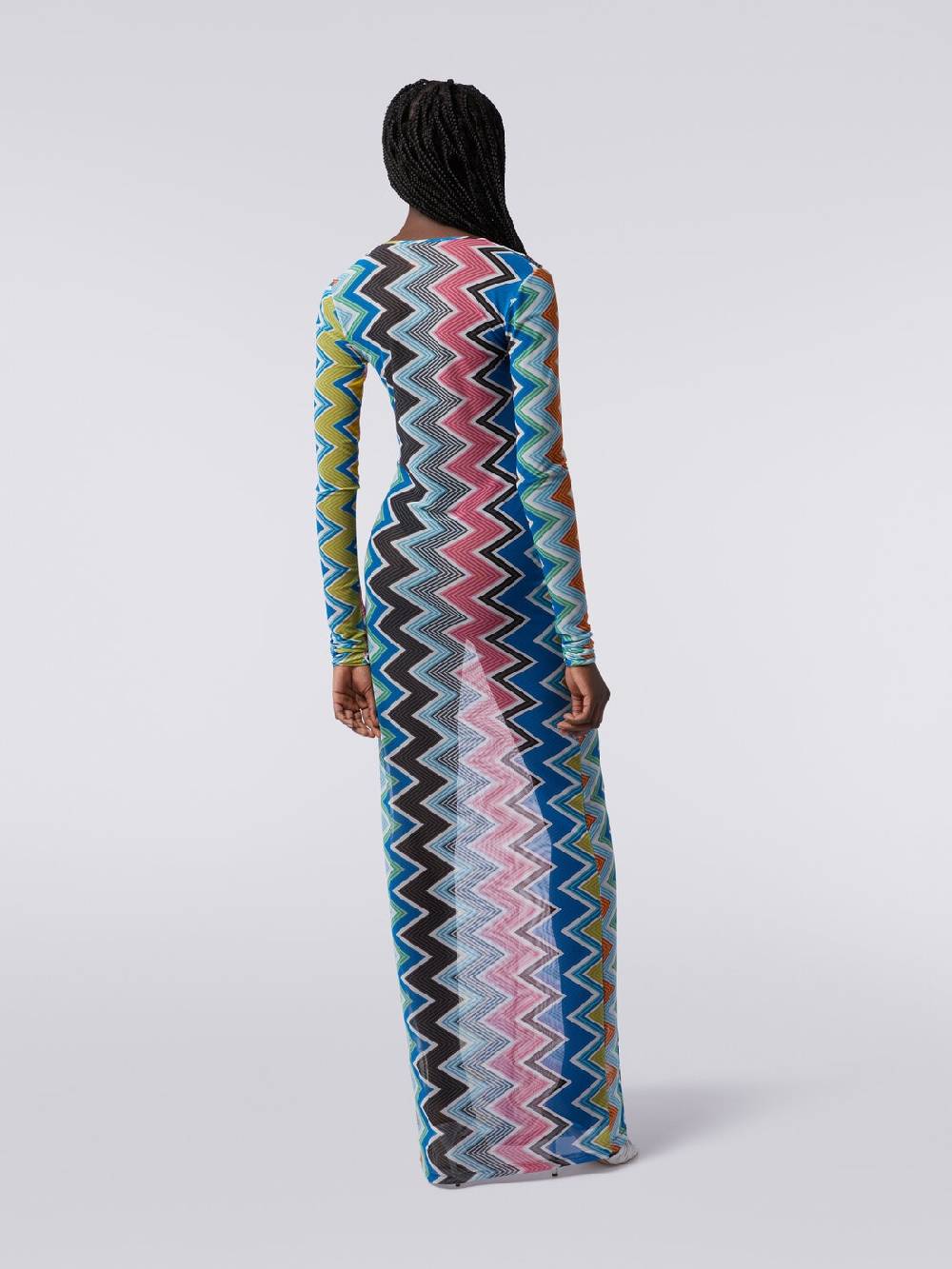 Missoni Abito copricostume lungo in tulle stampa zig zag Spedizione gratuita