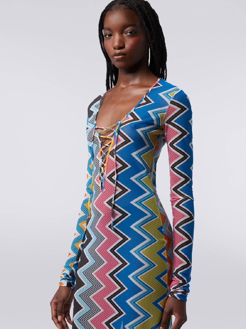 Missoni Abito copricostume lungo in tulle stampa zig zag Spedizione gratuita