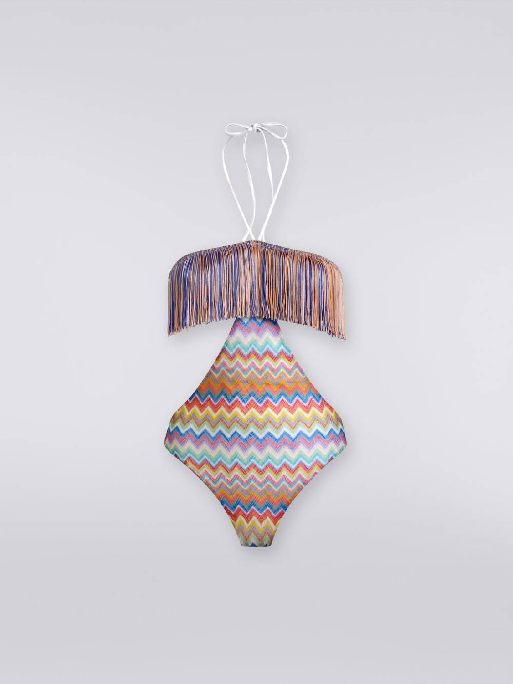 Missoni Costume intero con stampa zig zag e frange Sconto di tempo limitato
