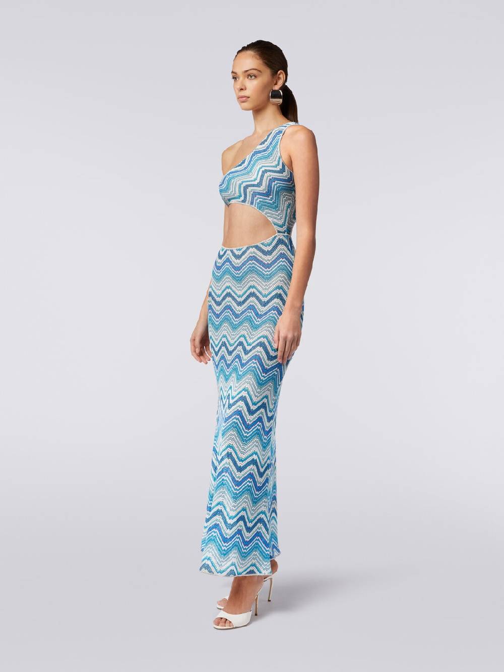 Missoni Copricostume lungo in crochet chevron con taglio cut out e lurex Negozio online di fabbrica