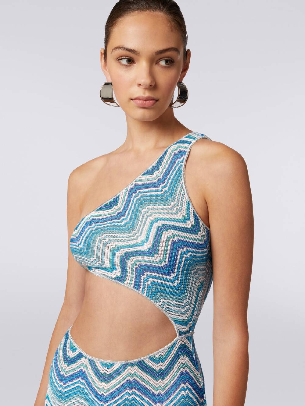 Missoni Copricostume lungo in crochet chevron con taglio cut out e lurex Negozio online di fabbrica