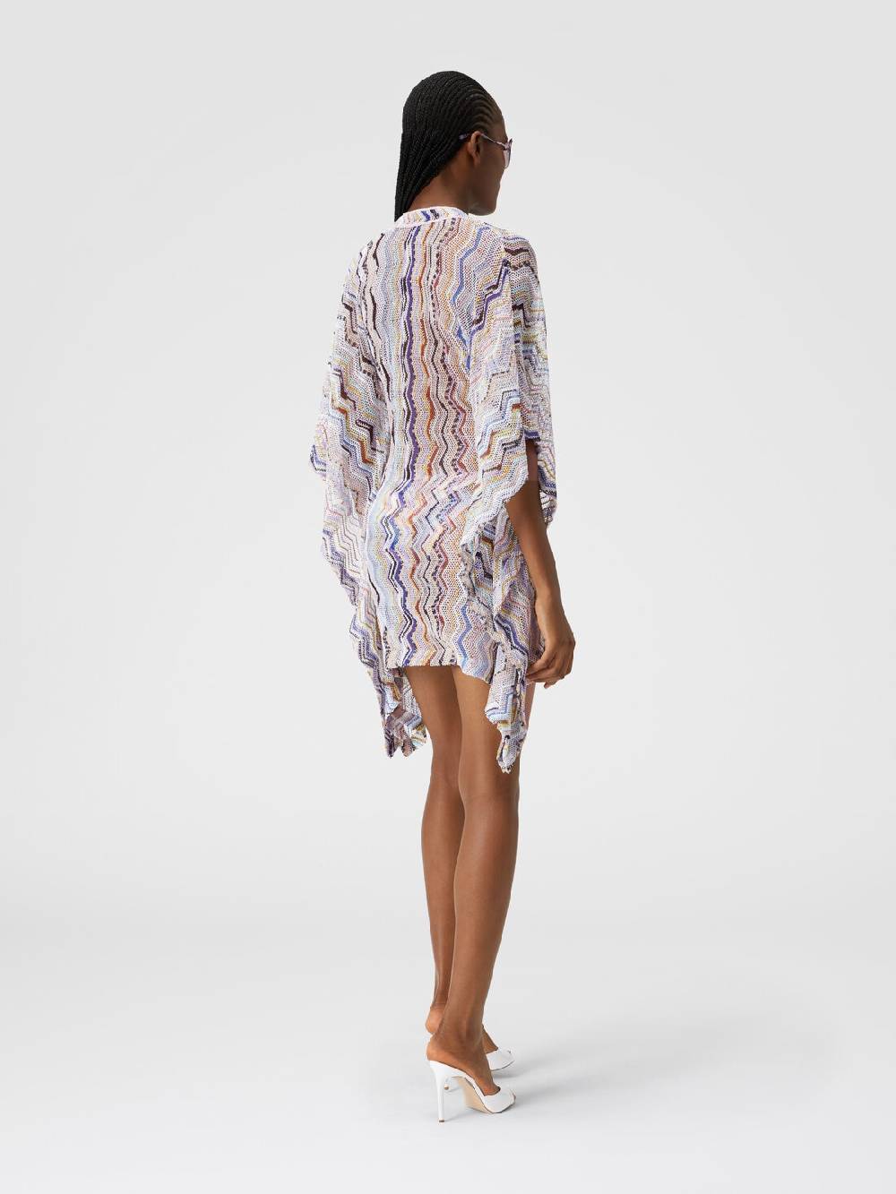 Missoni Caftano copricostume corto in crochet zig zag con lurex Comprare a buon mercato