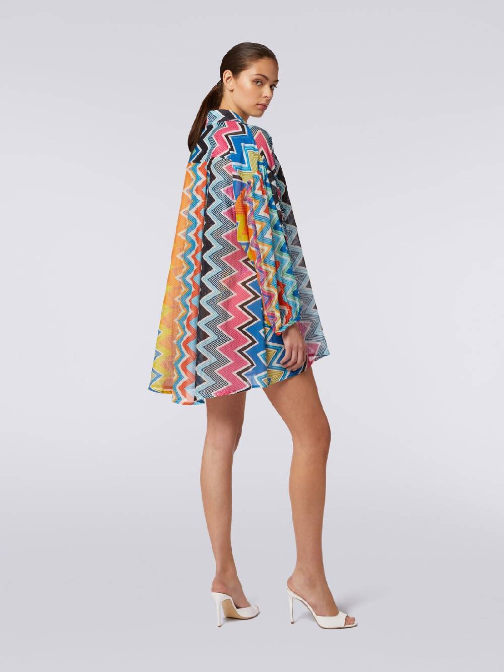 Missoni Blusa oversize in seta e cotone stampa zig zag Fornitura limitata