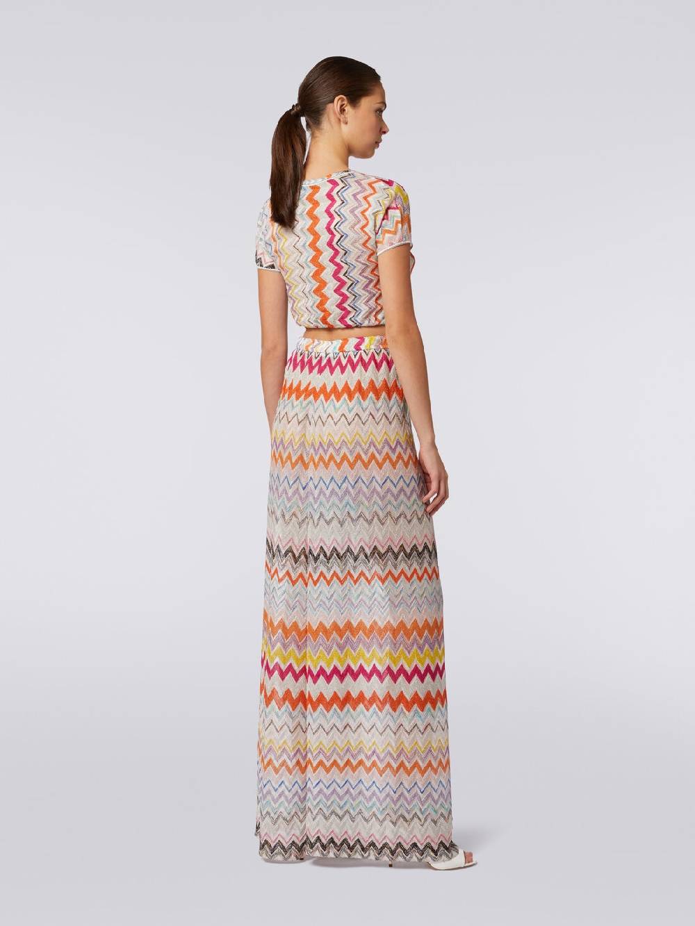 Missoni Pantaloni a palazzo in misto viscosa chevron lamé Offerta esclusiva