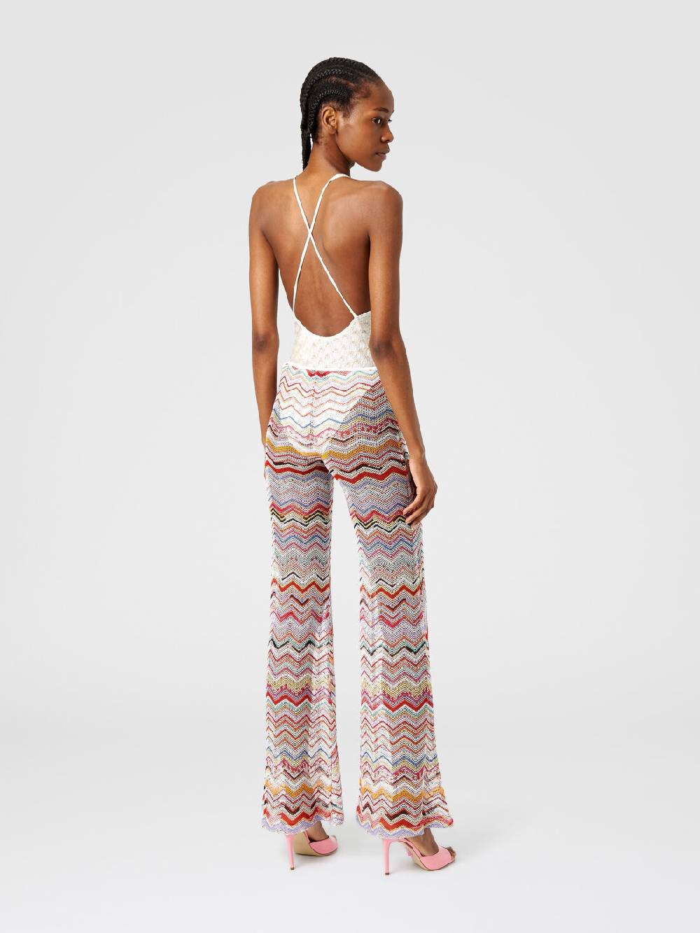Missoni Pantaloni svasati in crochet zig zag con lurex Cyber Monday