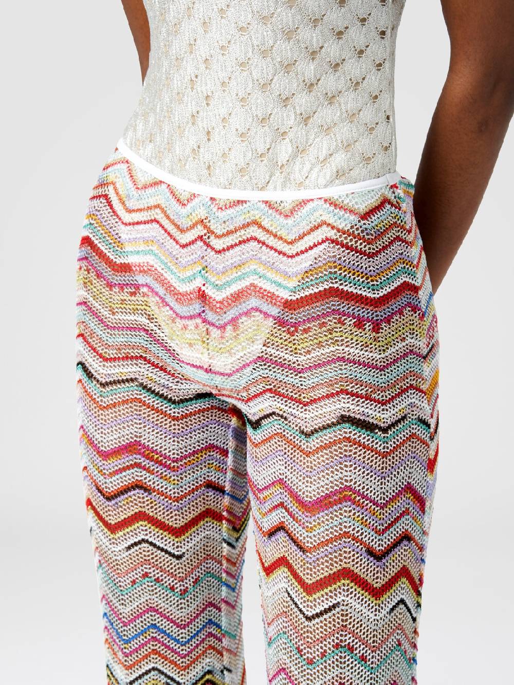 Missoni Pantaloni svasati in crochet zig zag con lurex Cyber Monday