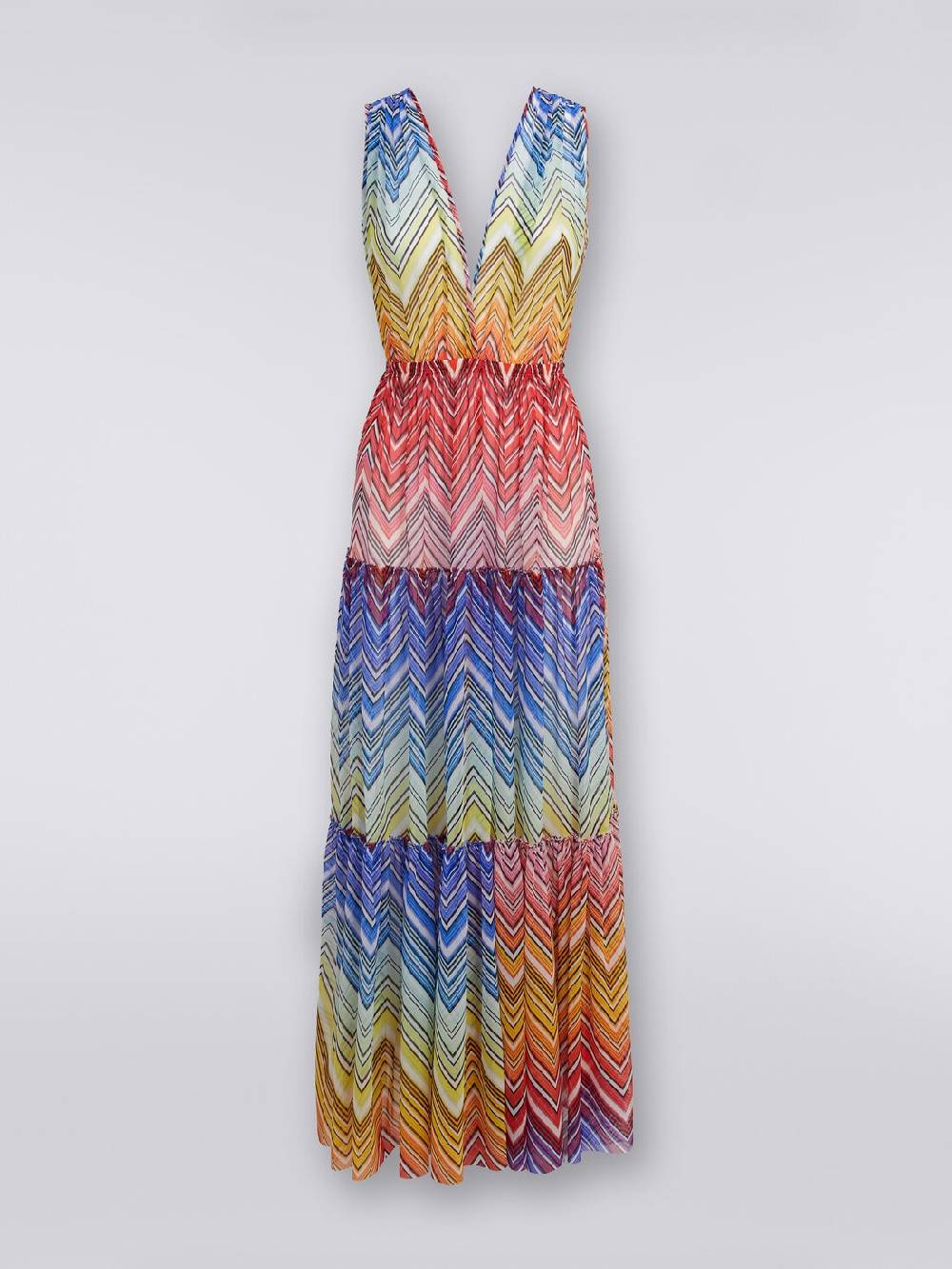 Missoni Abito copricostume lungo in tulle stampa zig zag Offerta natalizia