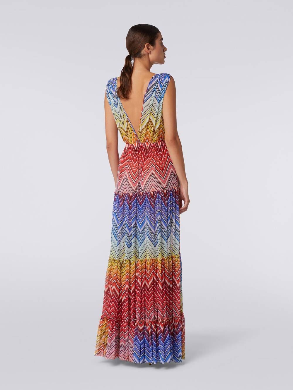 Missoni Abito copricostume lungo in tulle stampa zig zag Offerta natalizia