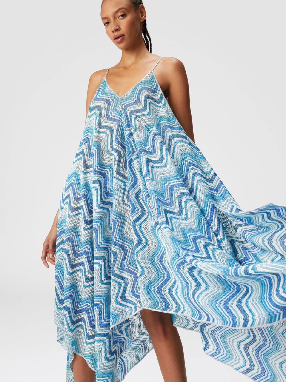 Missoni Copricostume lungo taglio foulard in crochet chevron lamé Offerta per la Festa della Mamma