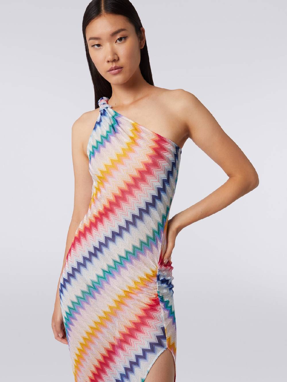 Missoni Copricostume monospalla lungo con stampa zig zag Offerta migliore