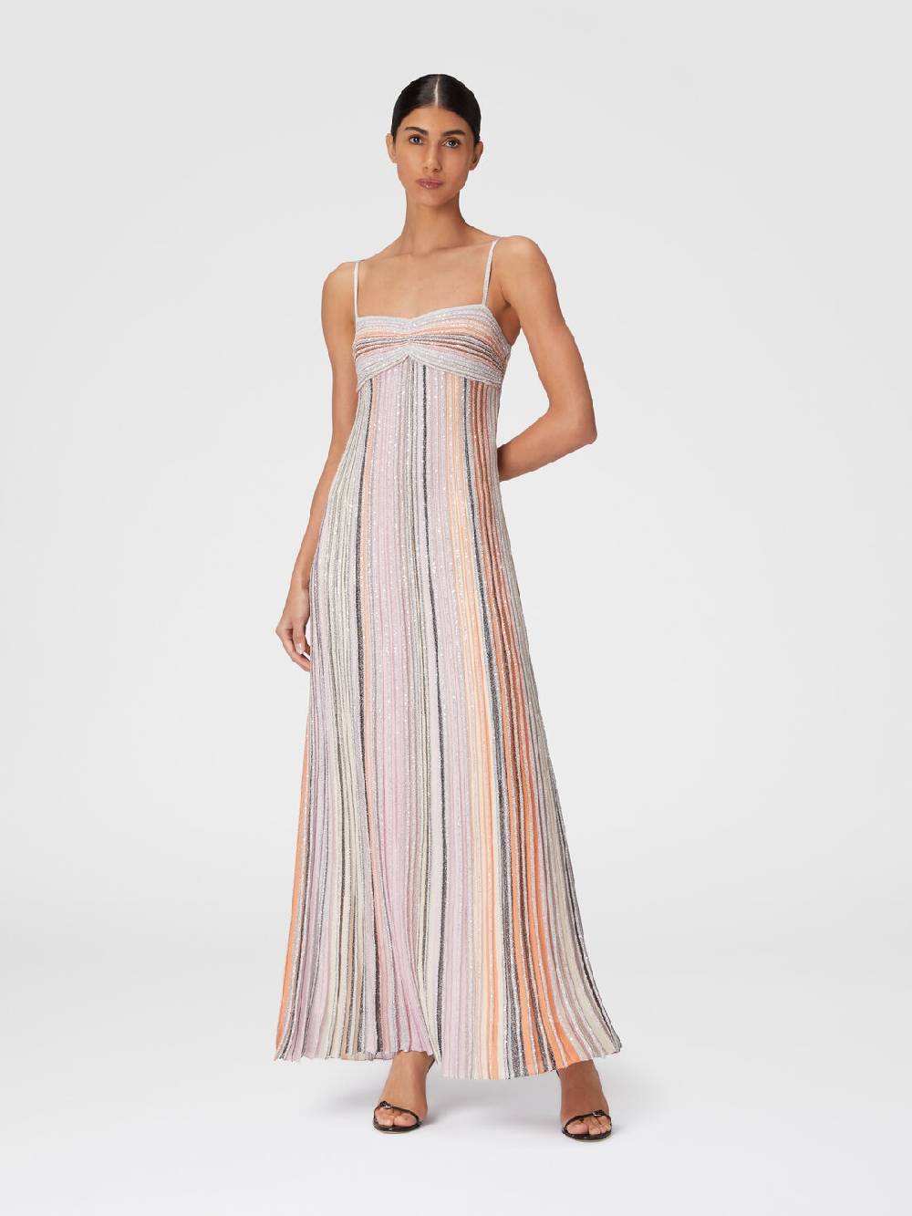 Missoni Abito lungo senza maniche in maglia plissée lamé Nuovi prodotti