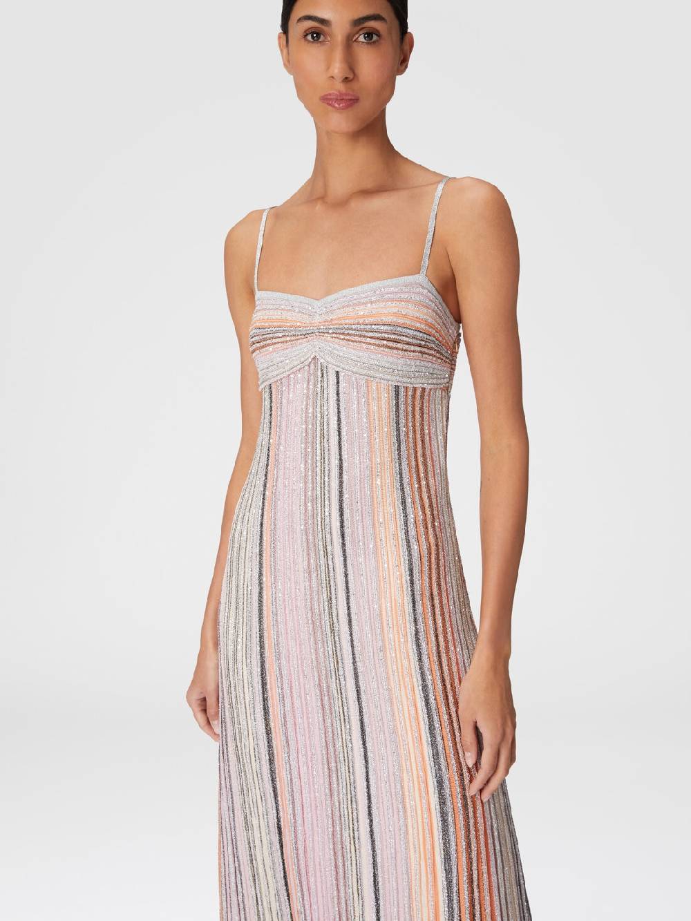 Missoni Abito lungo senza maniche in maglia plissée lamé Nuovi prodotti