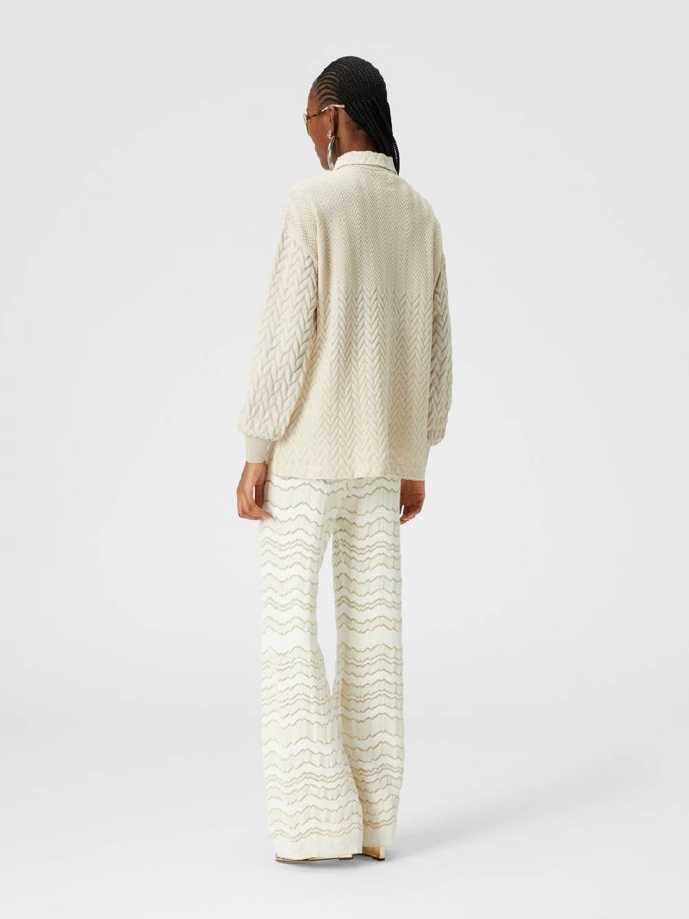 Missoni Pantapalazzo con zig zag tono su tono Liquidazione