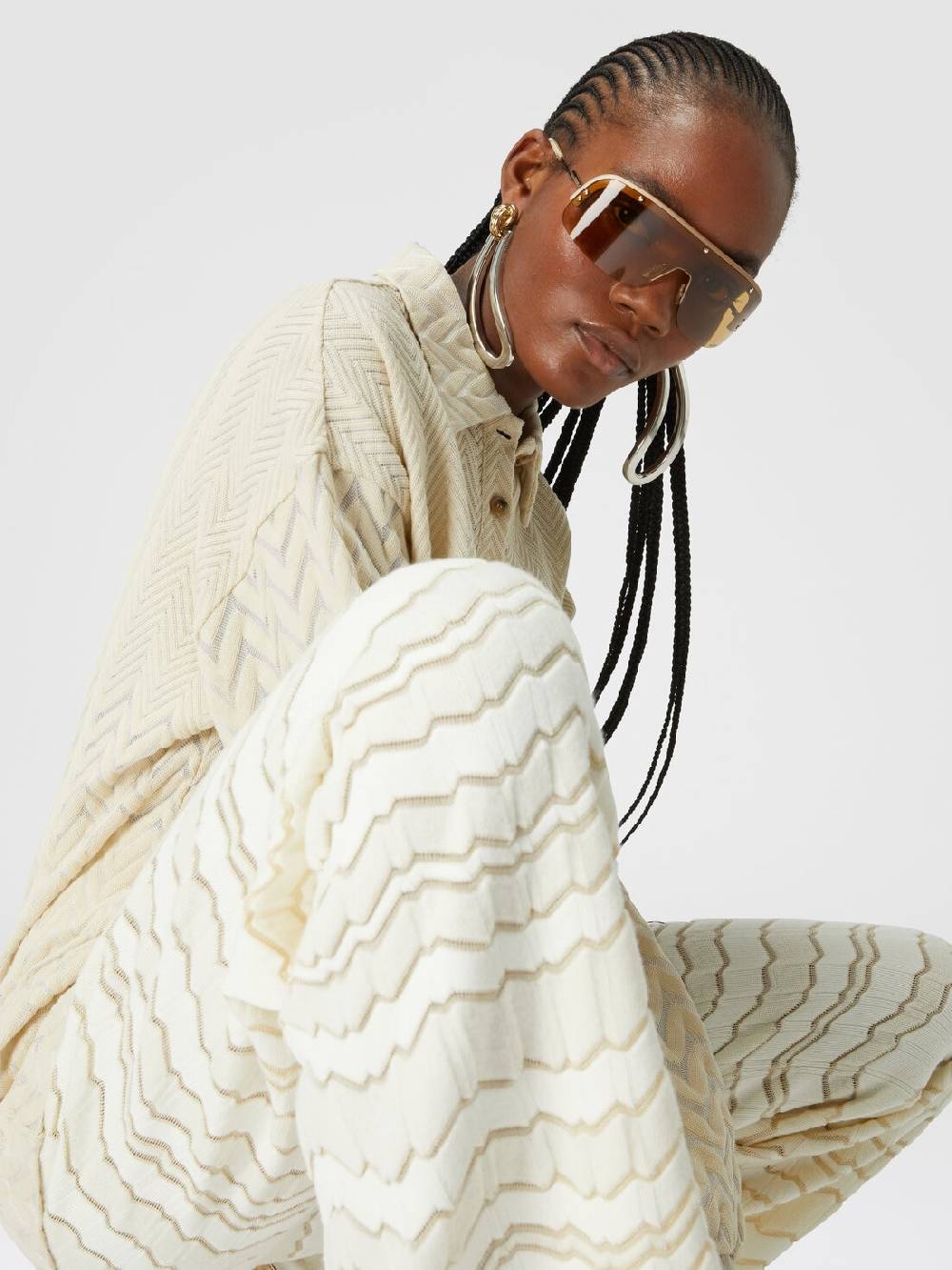 Missoni Pantapalazzo con zig zag tono su tono Liquidazione