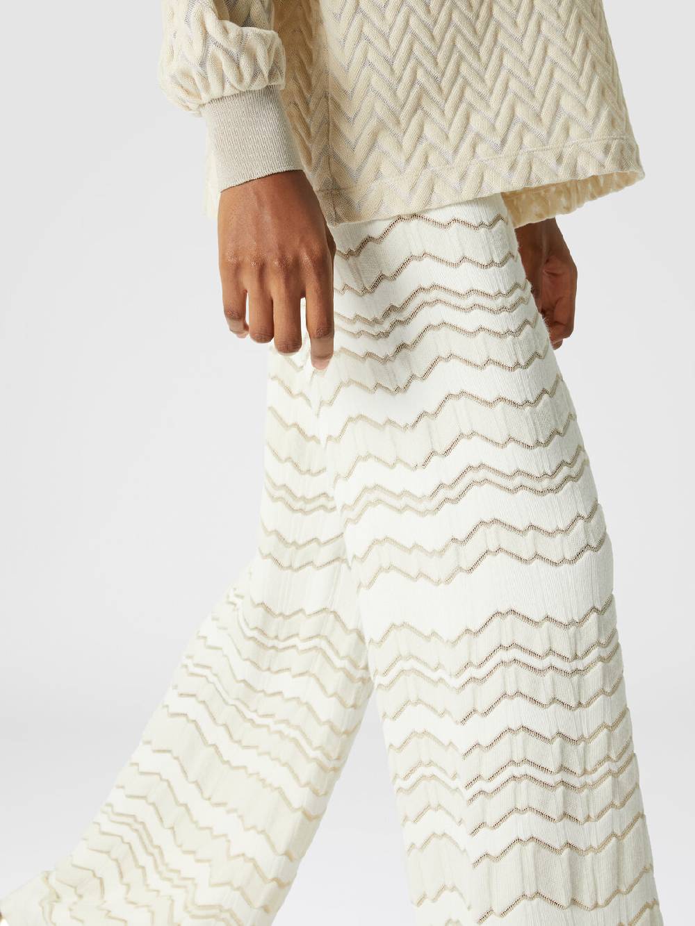 Missoni Pantapalazzo con zig zag tono su tono Liquidazione