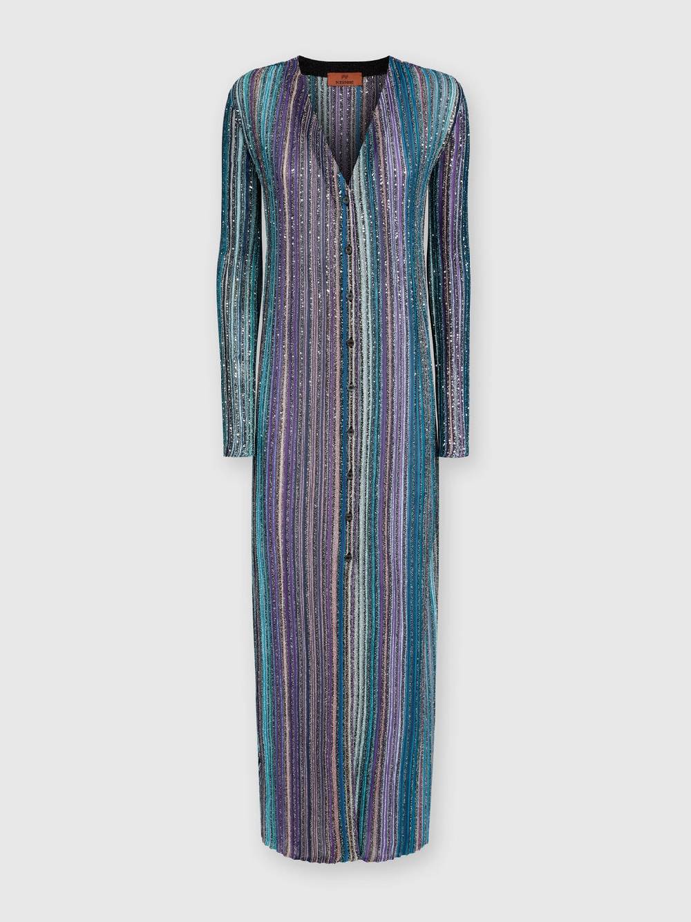 Missoni Cardigan lungo a costine parzializzate con paillettes Offerte giornaliere
