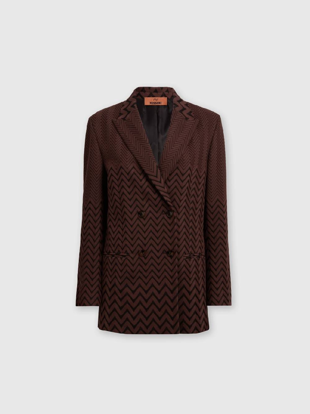 Missoni Blazer doppipetto in cotone e viscosa zig zag Enormi risparmi