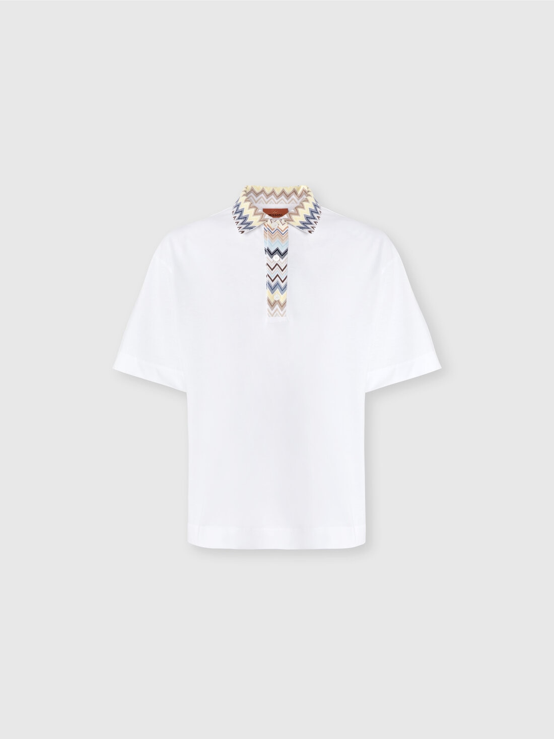 Missoni Polo in jersey di cotone con inserti in maglia chevron Prezzo basso