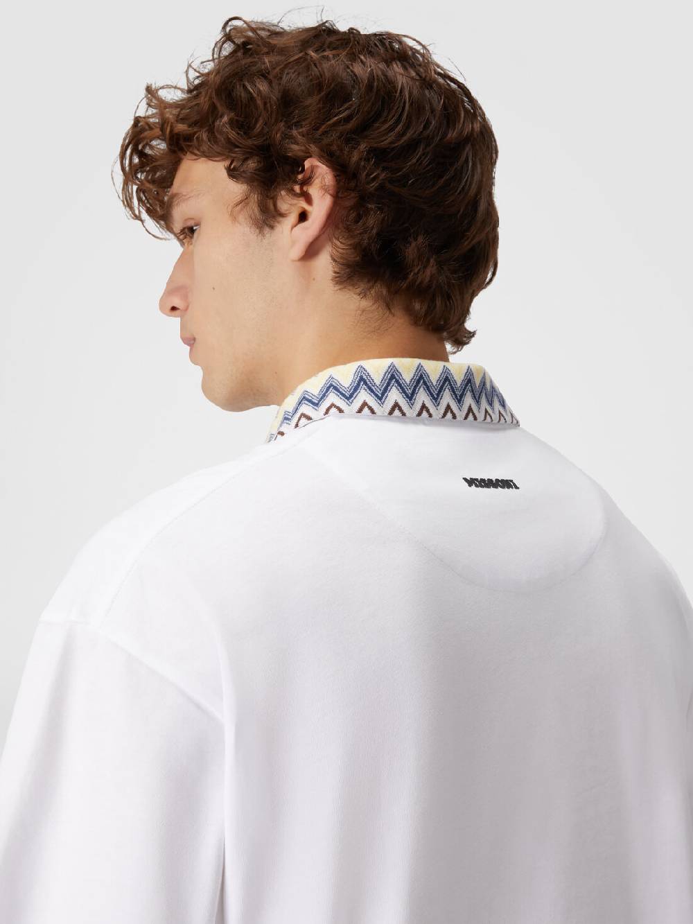 Missoni Polo in jersey di cotone con inserti in maglia chevron Prezzo basso