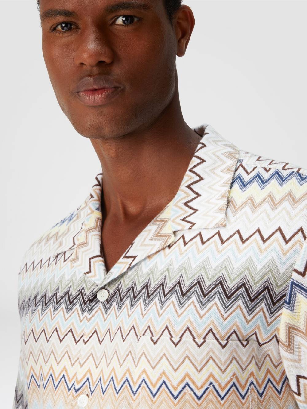 Missoni Camicia taglio bowling in cotone zig zag Super Saving Price