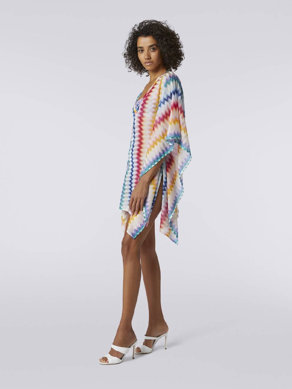 Missoni Caftano copricostume corto in viscosa zig zag con lurex Offerta settimanale