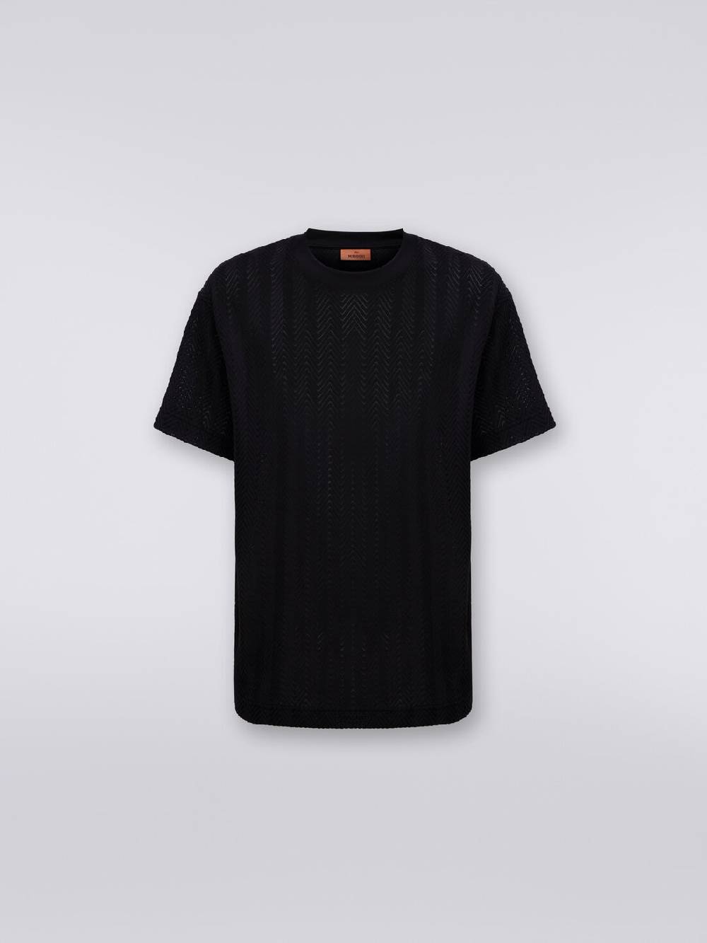 Missoni T-shirt girocollo in cotone e viscosa chevron Ritorno libero