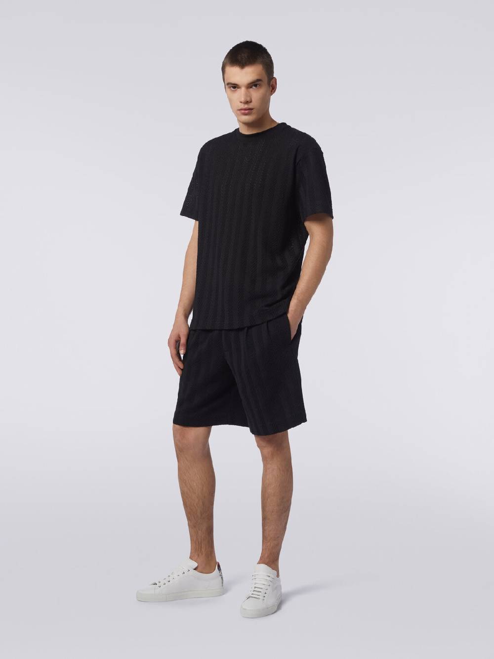 Missoni T-shirt girocollo in cotone e viscosa chevron Ritorno libero