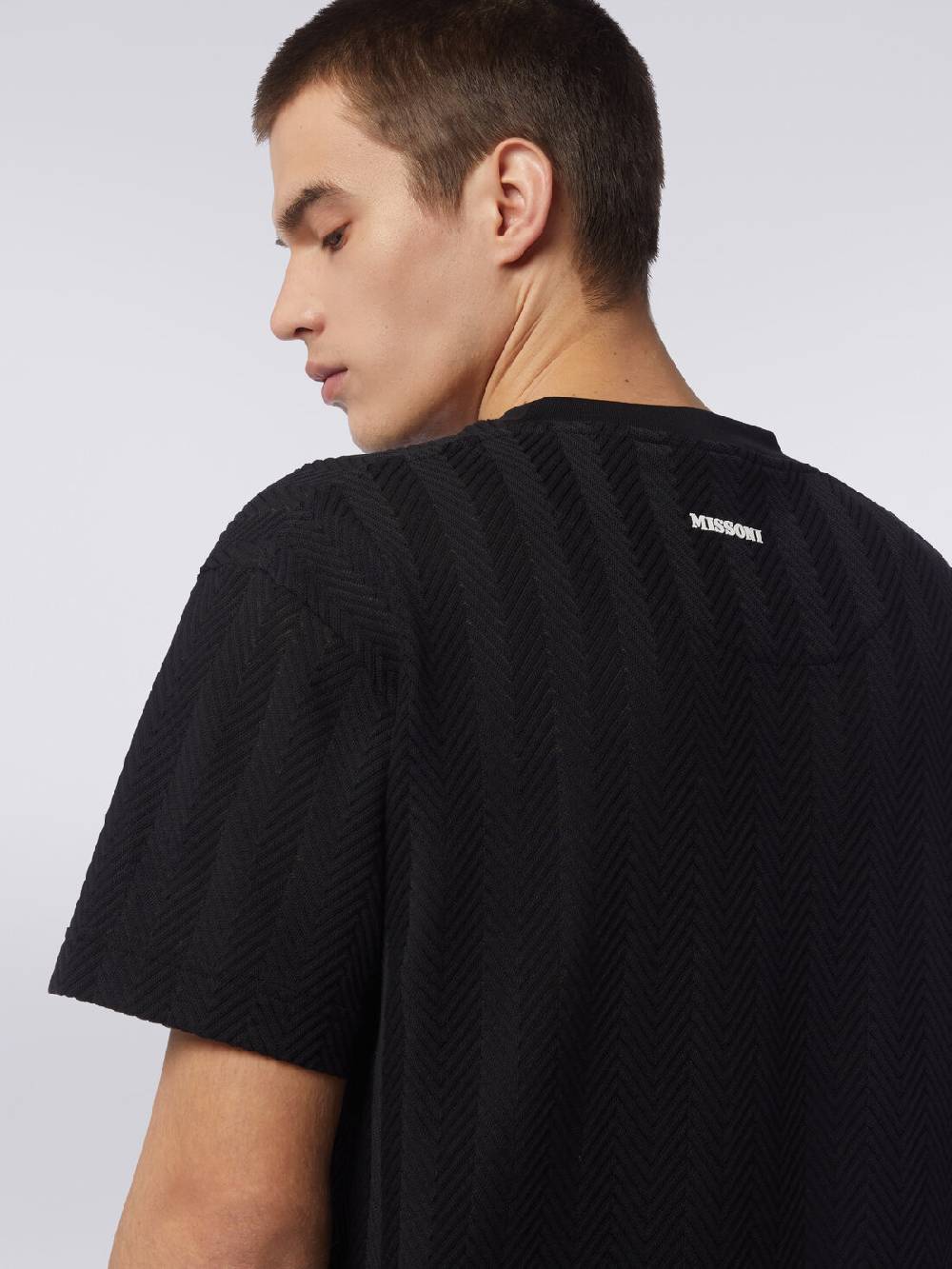 Missoni T-shirt girocollo in cotone e viscosa chevron Ritorno libero
