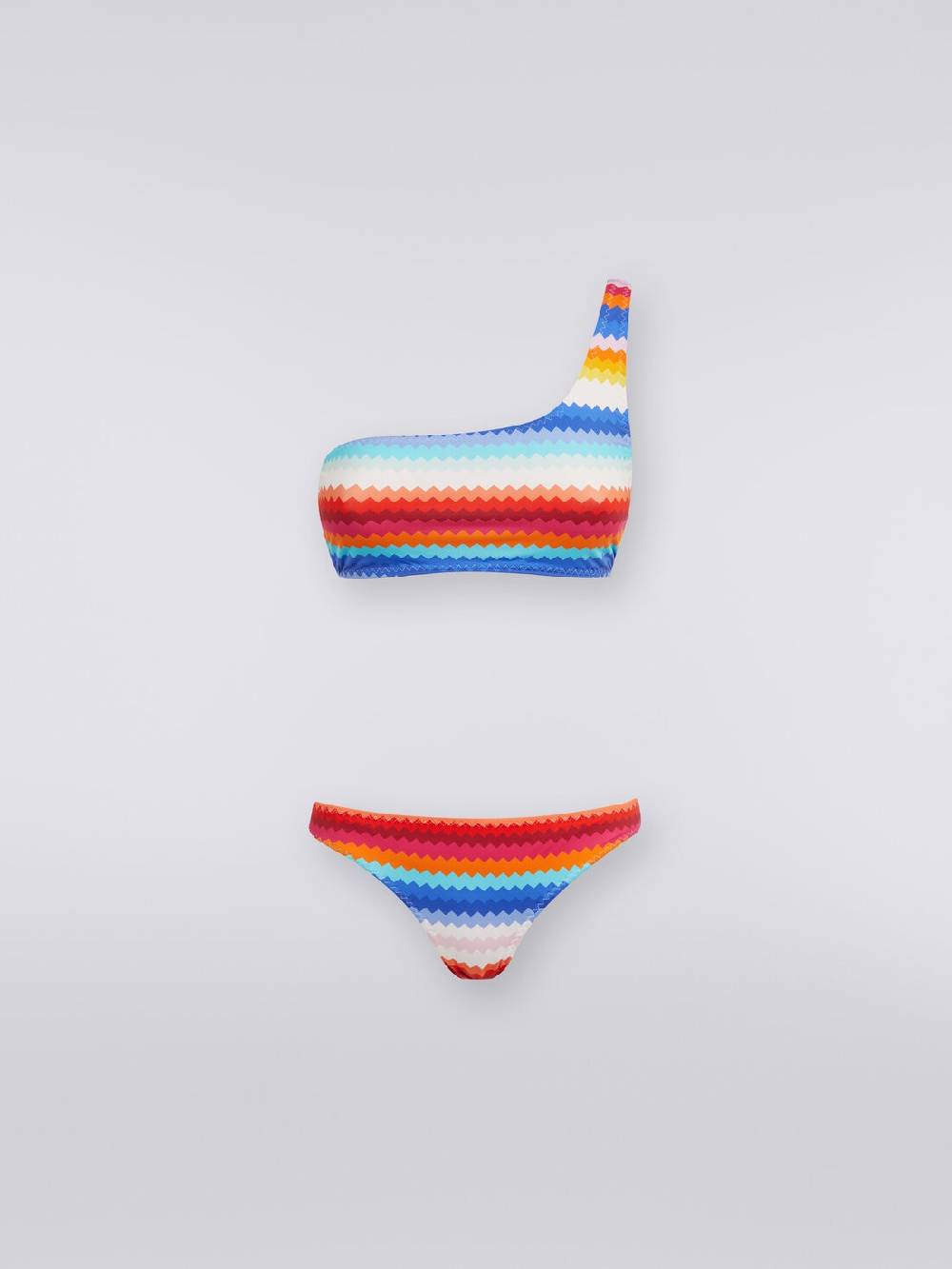 Missoni Bikini monospalla in nylon stretch stampa zig zag Rilascio limitato