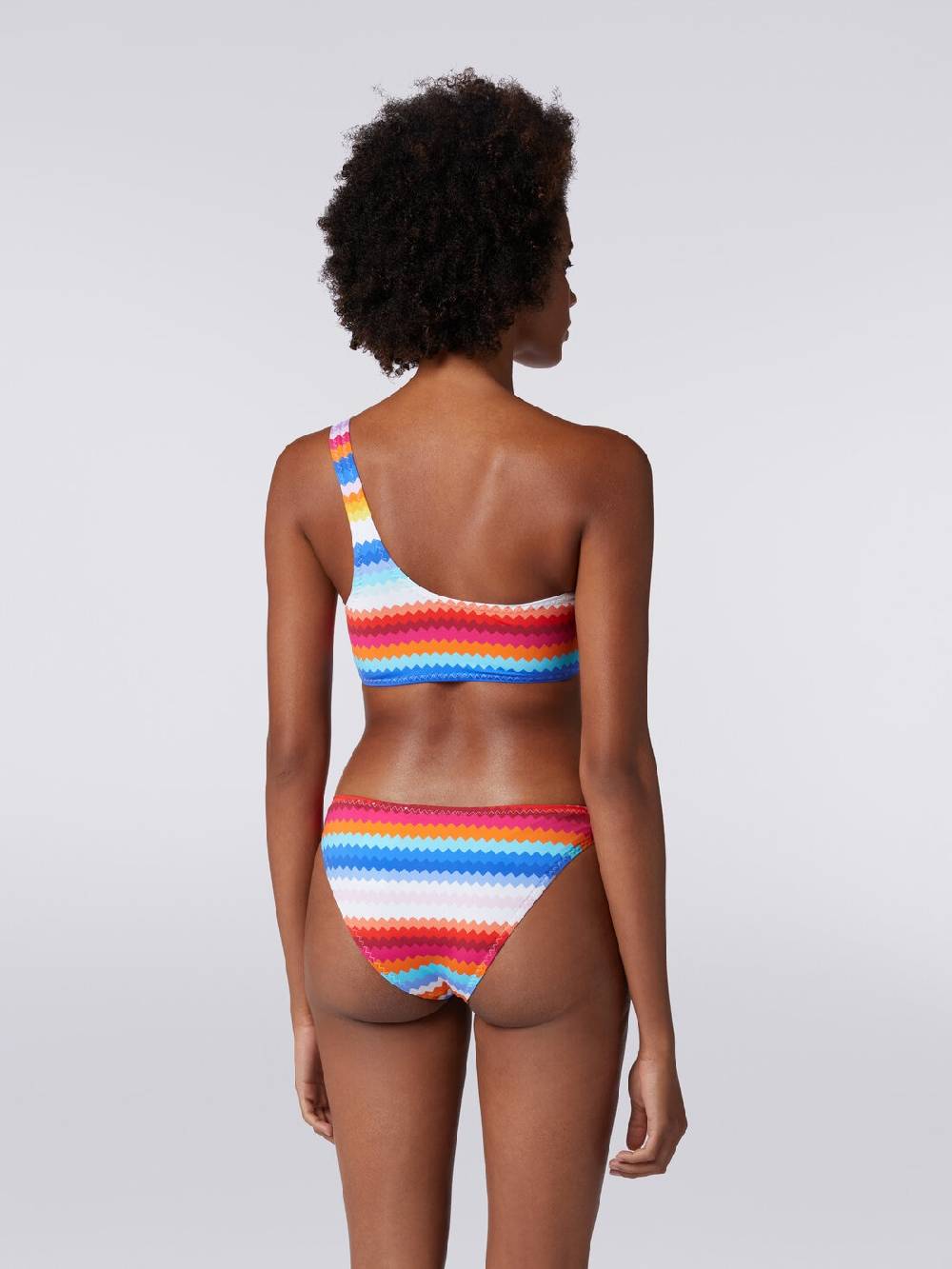 Missoni Bikini monospalla in nylon stretch stampa zig zag Rilascio limitato