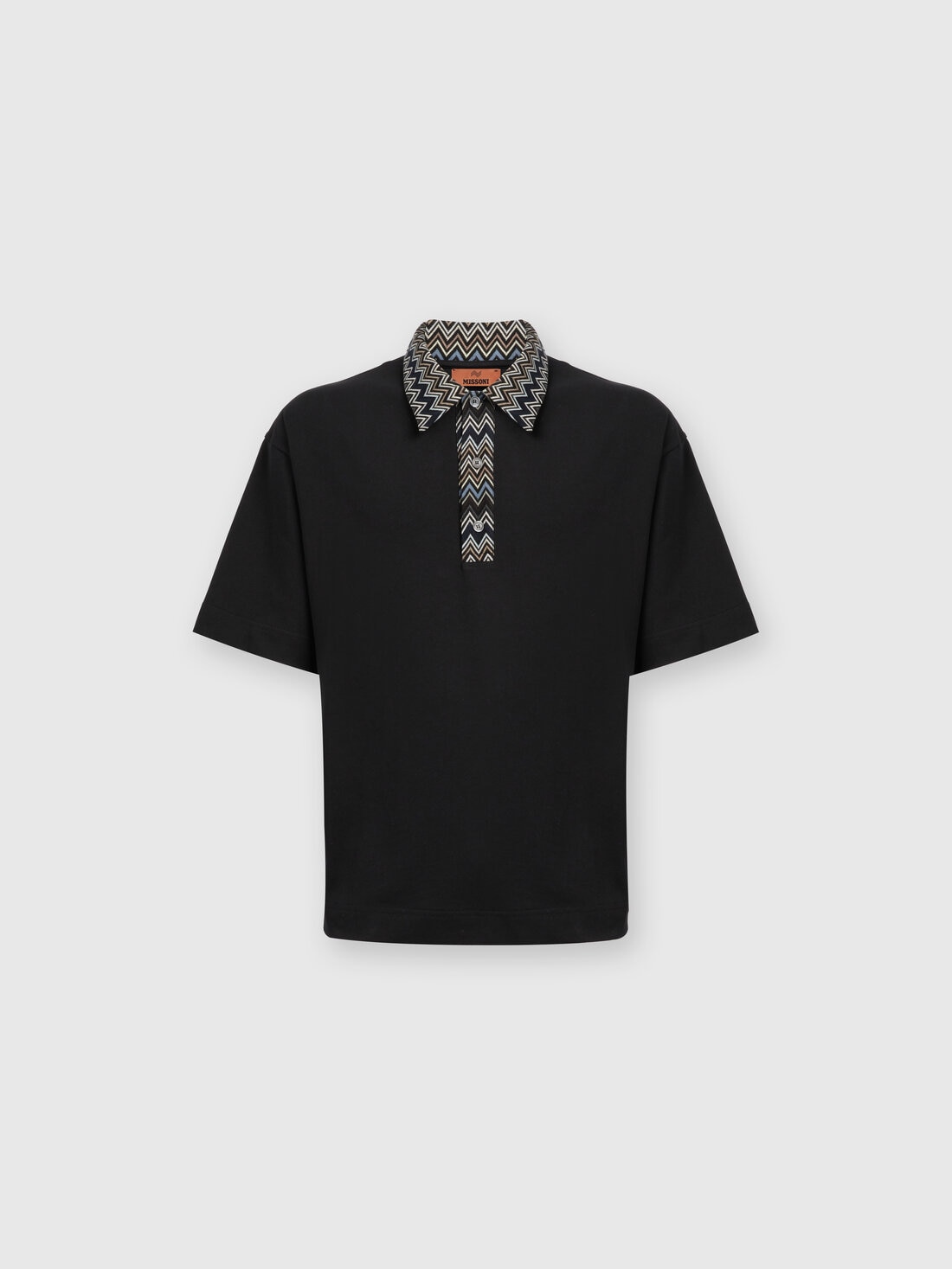 Missoni Polo in jersey di cotone con inserti in maglia chevron ACQUISTA ORA