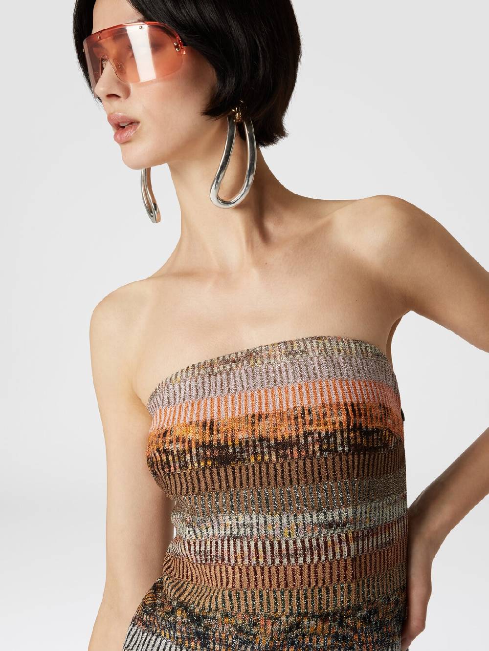 Missoni Mini-abito bustier in viscosa lamé Ultimi due giorni