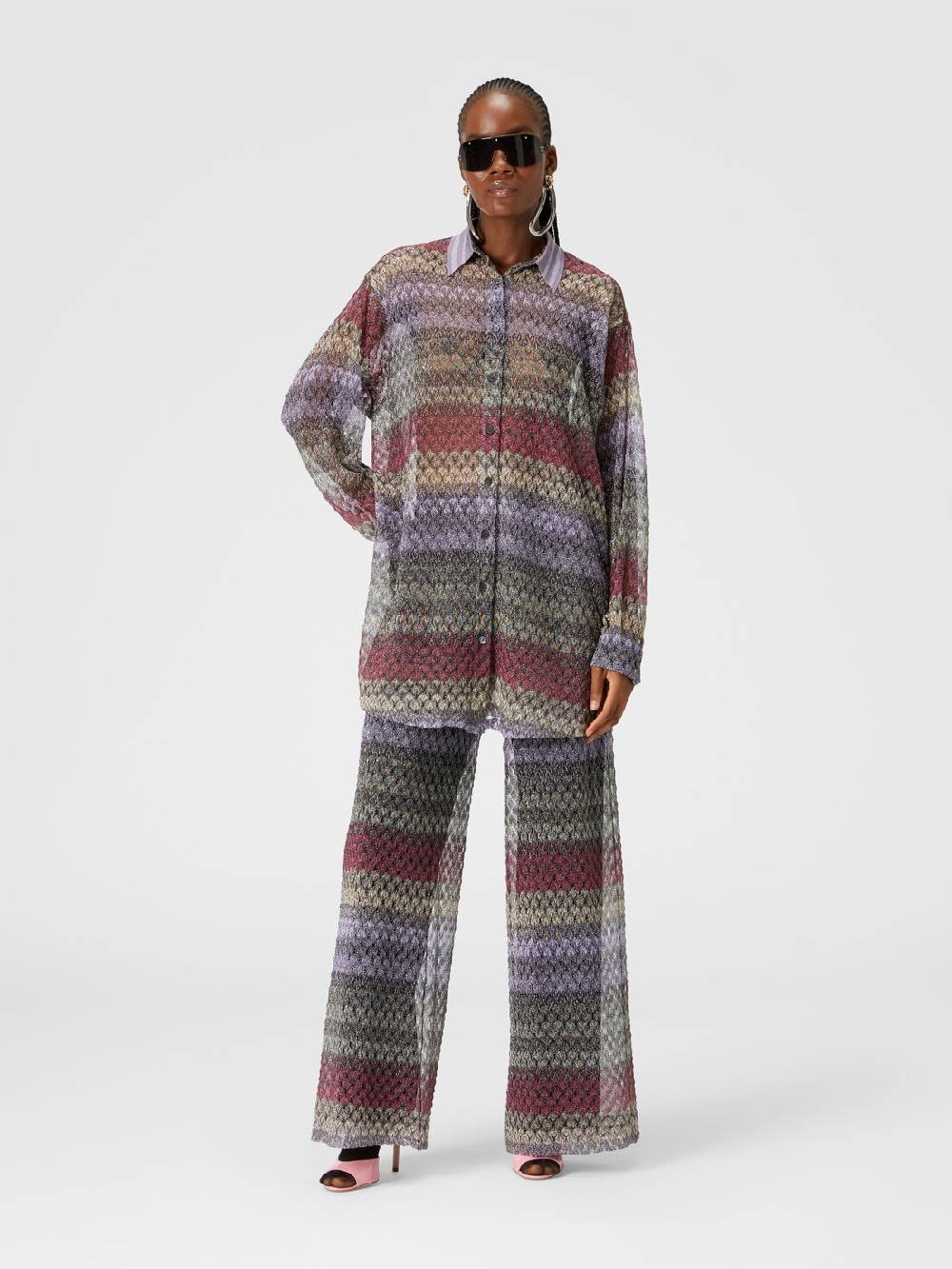 Missoni Camicia oversize con motivo pizzo lamé Fino al 60% di sconto