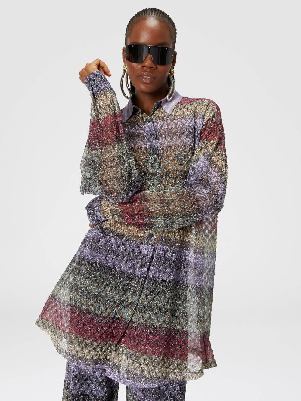 Missoni Camicia oversize con motivo pizzo lamé Fino al 60% di sconto
