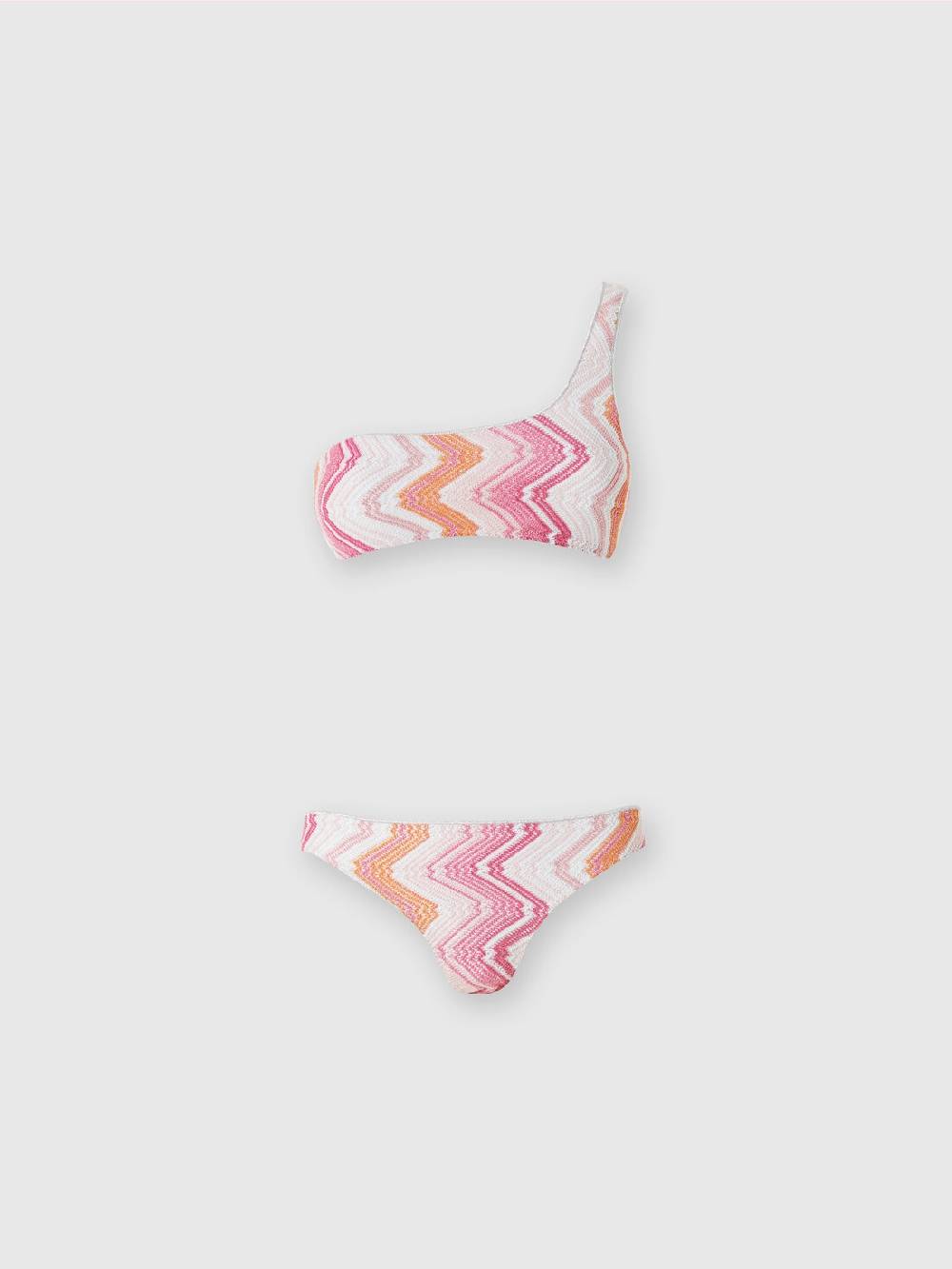 Missoni Bikini monospalla in misto viscosa chevron con lurex Fino al 65% di sconto