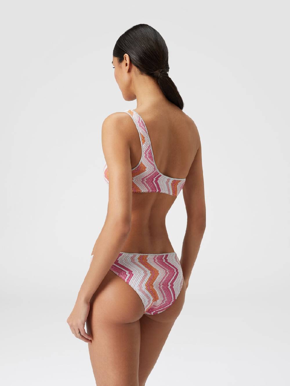 Missoni Bikini monospalla in misto viscosa chevron con lurex Fino al 65% di sconto