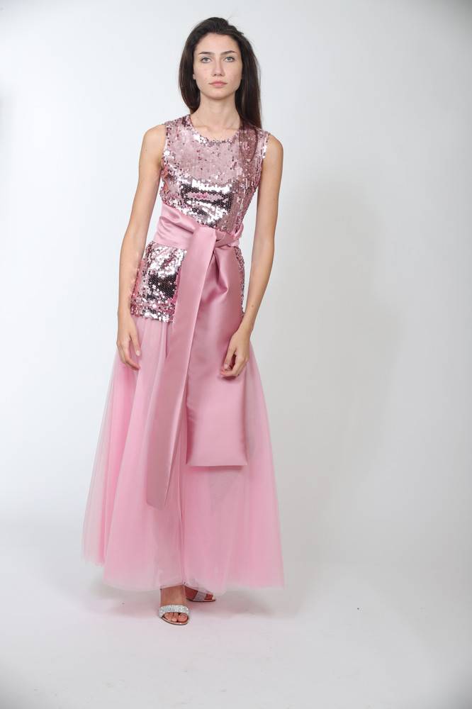 Nora Barth Abito in Tulle e Paillete Nuova