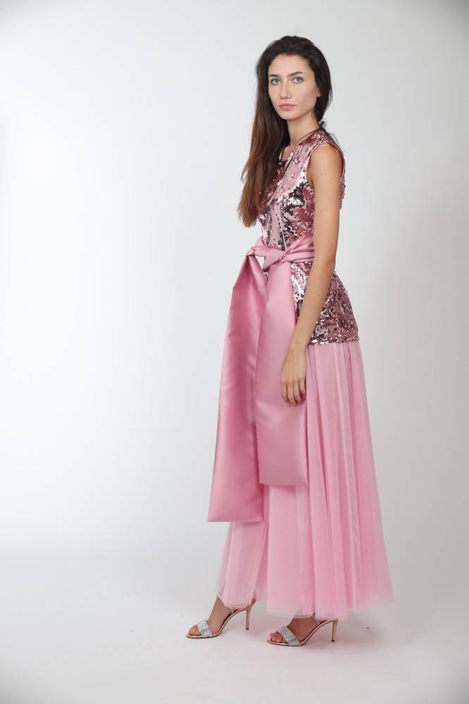 Nora Barth Abito in Tulle e Paillete Nuova