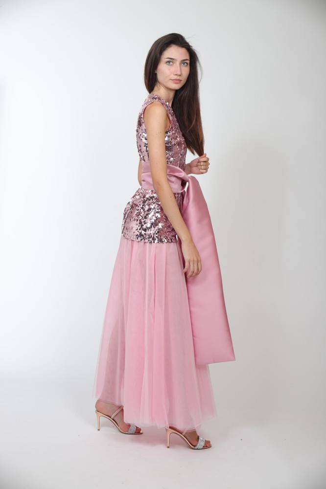 Nora Barth Abito in Tulle e Paillete Nuova