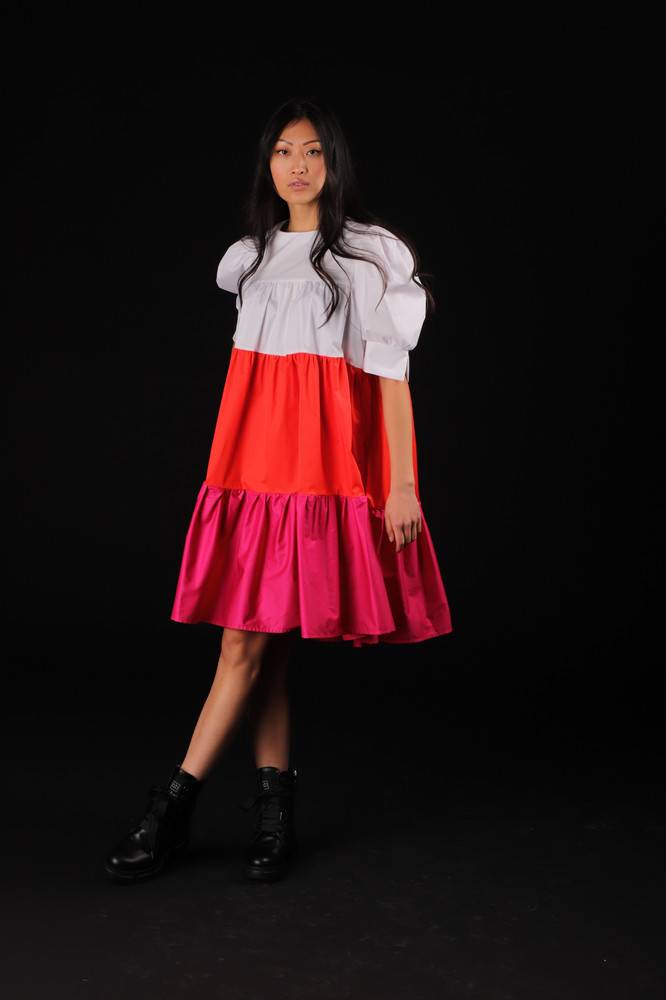 Nora Barth Abito con balze Saldi Di Fabbrica