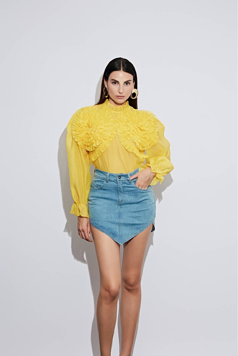 Odì Odì COLONELLA 230S4D9 CAMICIE e BLUSE GIALLO Spedizione Gratuita